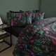 image 3 of OHS Botanical Floral Duvet Cover and Pillowcase Bedding Set, Double - Black