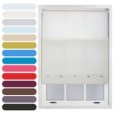 FURNISHED Roller Blinds Daylight Square Eyelet Light Filtering Easy Fit Trimmable Window Shade | Cream | Cream