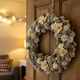 image 2 of eo Luxury Extra Large Frosted Pinecone Winter Wreath 50cm Home Artificial Christmas Festive Front Door Decoration | Grey | Frosted Grey