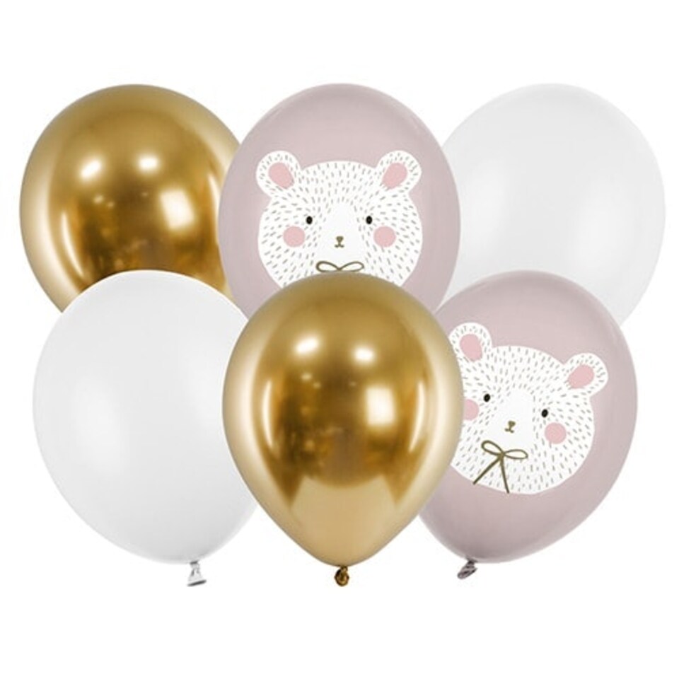 Polar Bear Latex Balloons 30cm / 12 in - Pack of 6