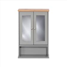Mirrored Bathroom Cabinet Grey & Oak