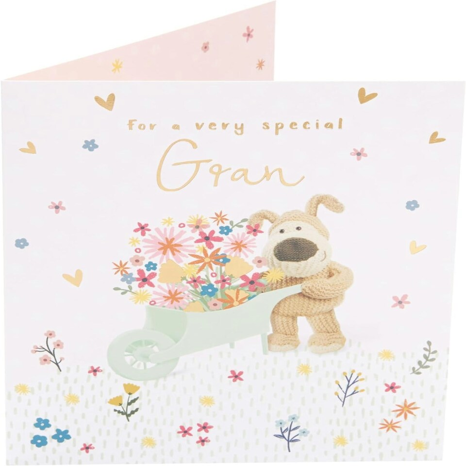 image 1 of For Gran a Gardening Themed Design Cute Boofle Mother’s Day Card