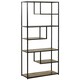 image 1 of HOMCOM 6 Tier Bookcase, Industrial Tall Shelf Unit with Steel Frame for Home Office, Study, Living Room, Hallway, 82 x 33.5 x 175 cm, Rustic Brown and Black