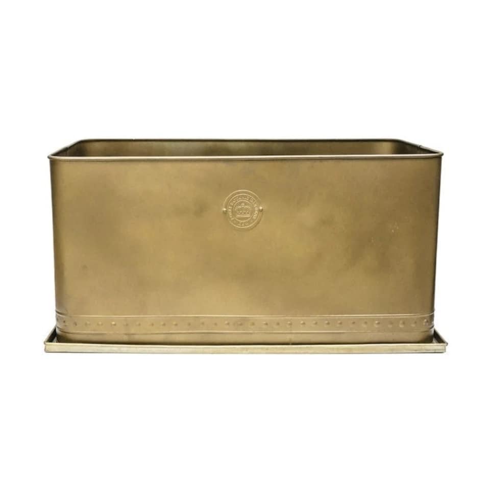 image 1 of Kew Regency Outdoor Planter - Metal - L34 x W62 x H30 cm - Brass | Multi