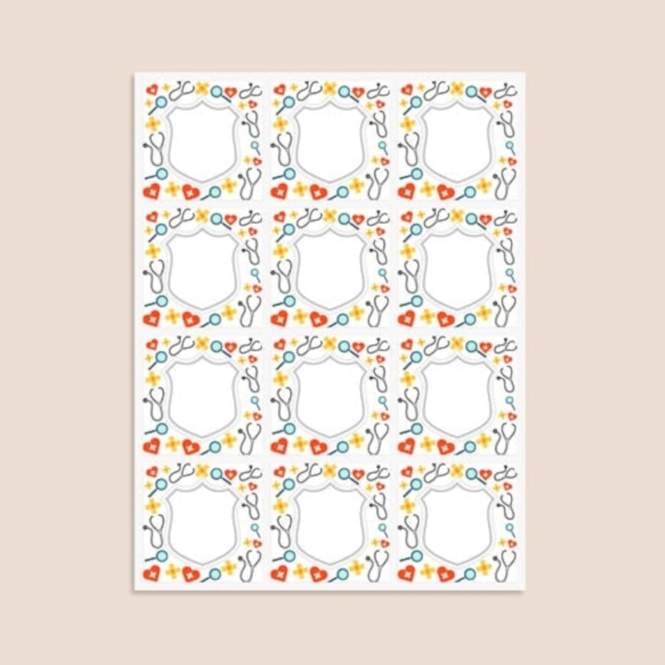 image 1 of Doctors Design 65mm Square Sticker sheet of 12