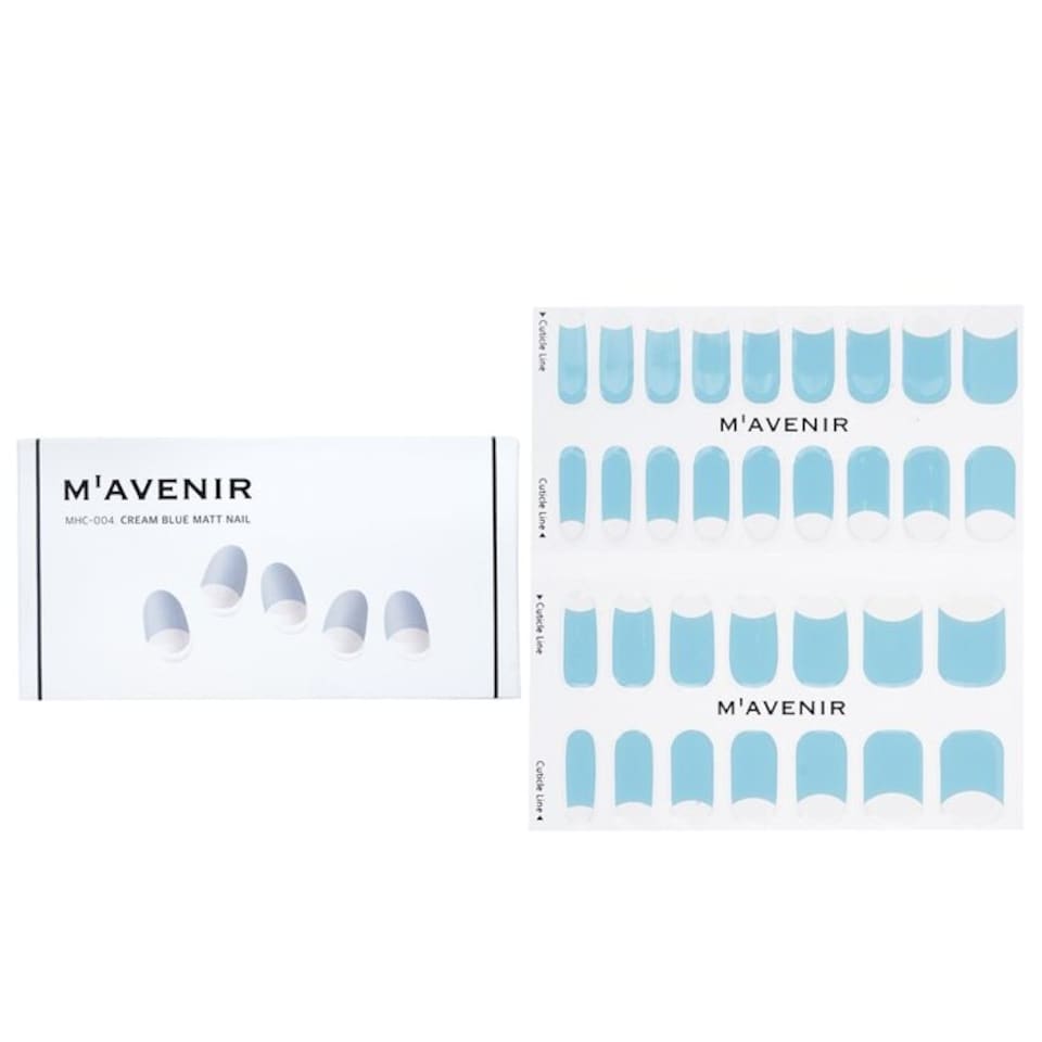 image 1 of Nail Sticker (blue) - # Cream Blue Matt Nail - 32pcs Blue