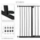 image 7 of PawHut Pressure Fitted Pet Dog Safety Gate Metal Fence, Black