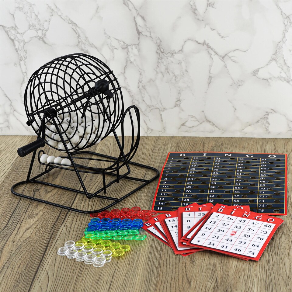 image 1 of The Magic Toy Shop Metal Cage Bingo Lotto Set Deluxe Family Party Game