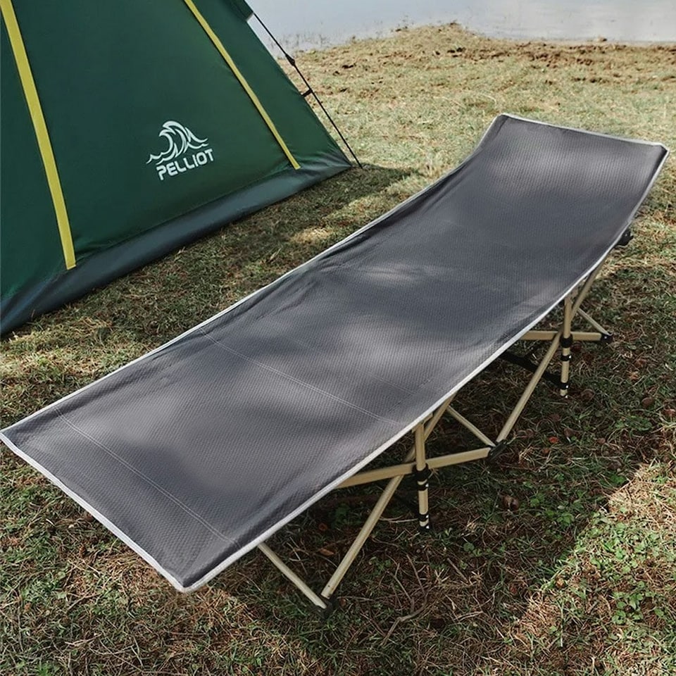 image 1 of Living and Home Portable Folding Camping bed - Grey 190cm | Grey | Portable/Travel