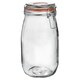 image 4 of Argon Tableware 6x Glass Storage Jar & Labels Set - 1.5 Litre - 4 Colour Seals Airtight Kitchen Storage Container Preserving Jar