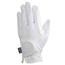 Hy5 Adults Synthetic Leather Riding Gloves - White - XL White | XL