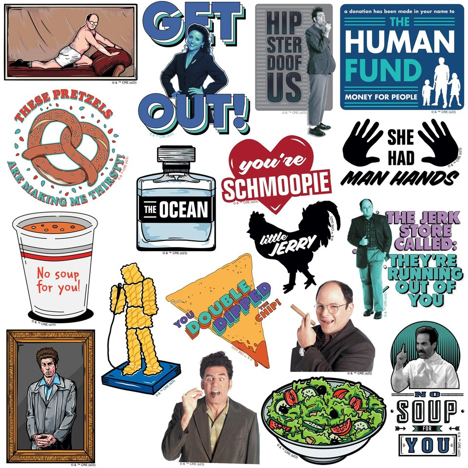image 1 of Seinfeld Deluxe Stickers (Pack of 100) - Multicoloured - One Size