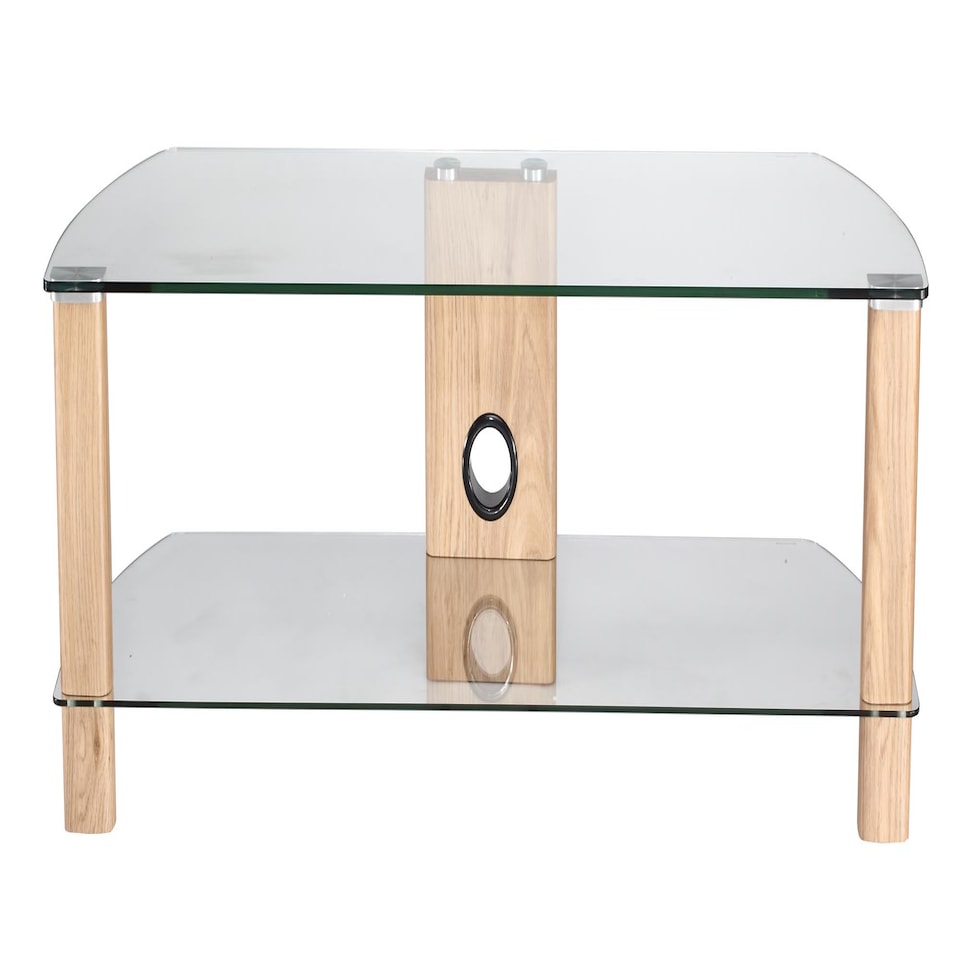 image 1 of Century TV-Stand Light Oak/Glass, 1200 | Brown | Light Oak with clear glass | 80