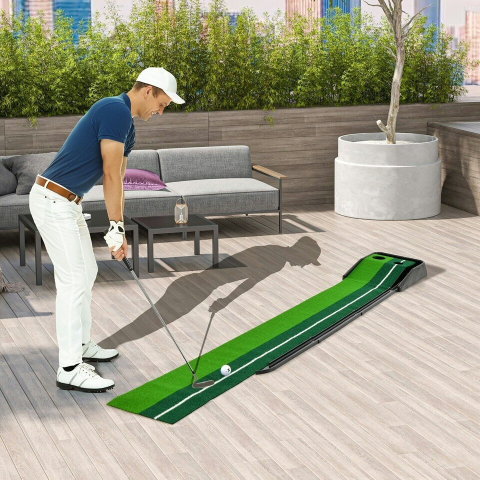 image 1 of COSTWAY 250CM Putting Professional Golf Practice Turf