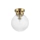 image 2 of COSYLYTE Finley Bathroom Ribbed Glass Ceiling Light Bronze | Antique Brass