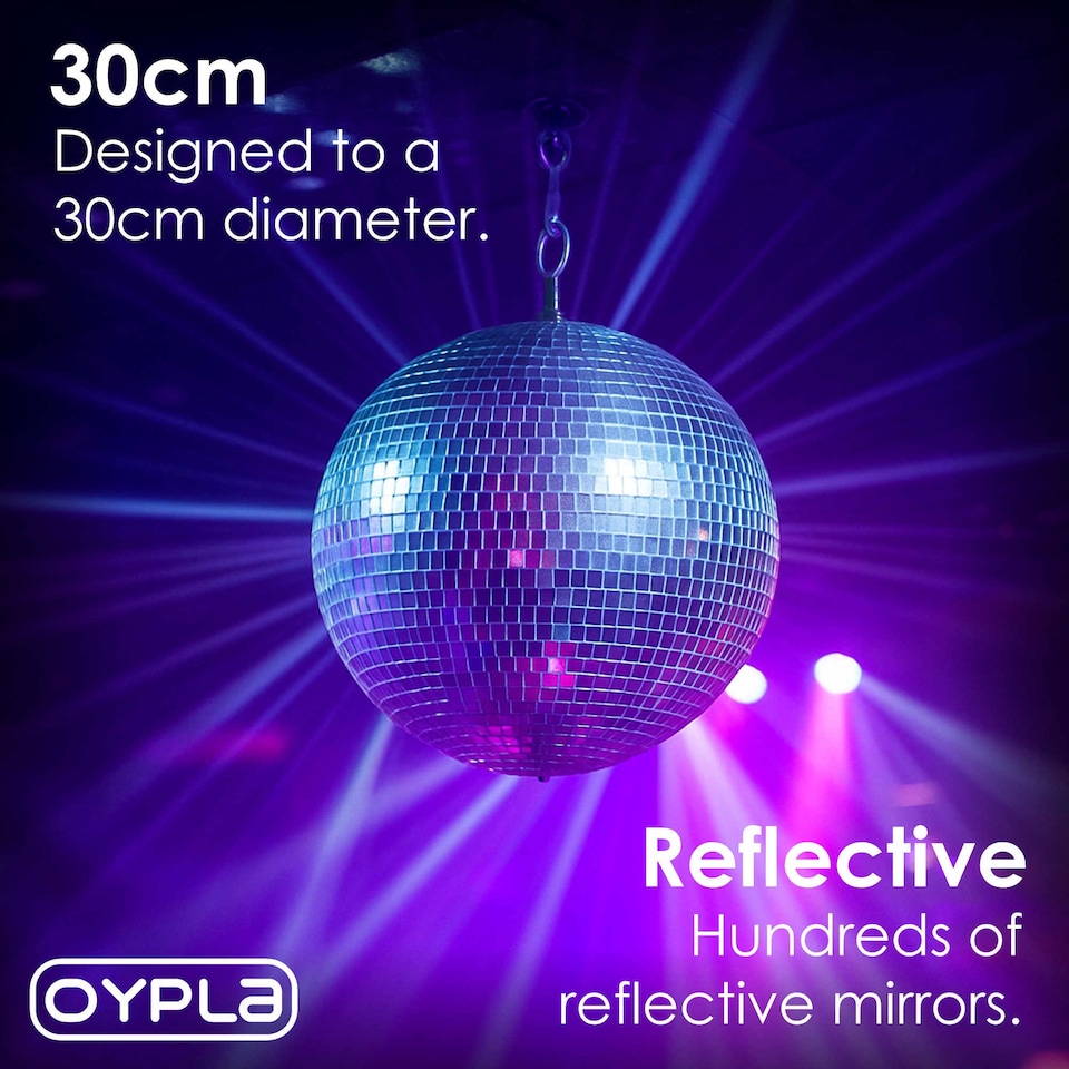 image 1 of 300mm Lightweight Disco Mirror Glitter Ball Dance Party DJ