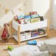 image 4 of SoBuy Children's Bookcase with 4 Compartments & Bottom Shelf, White/Natural, 33.5x16.5x17.7 inches, 12.8 kg - KMB35-W