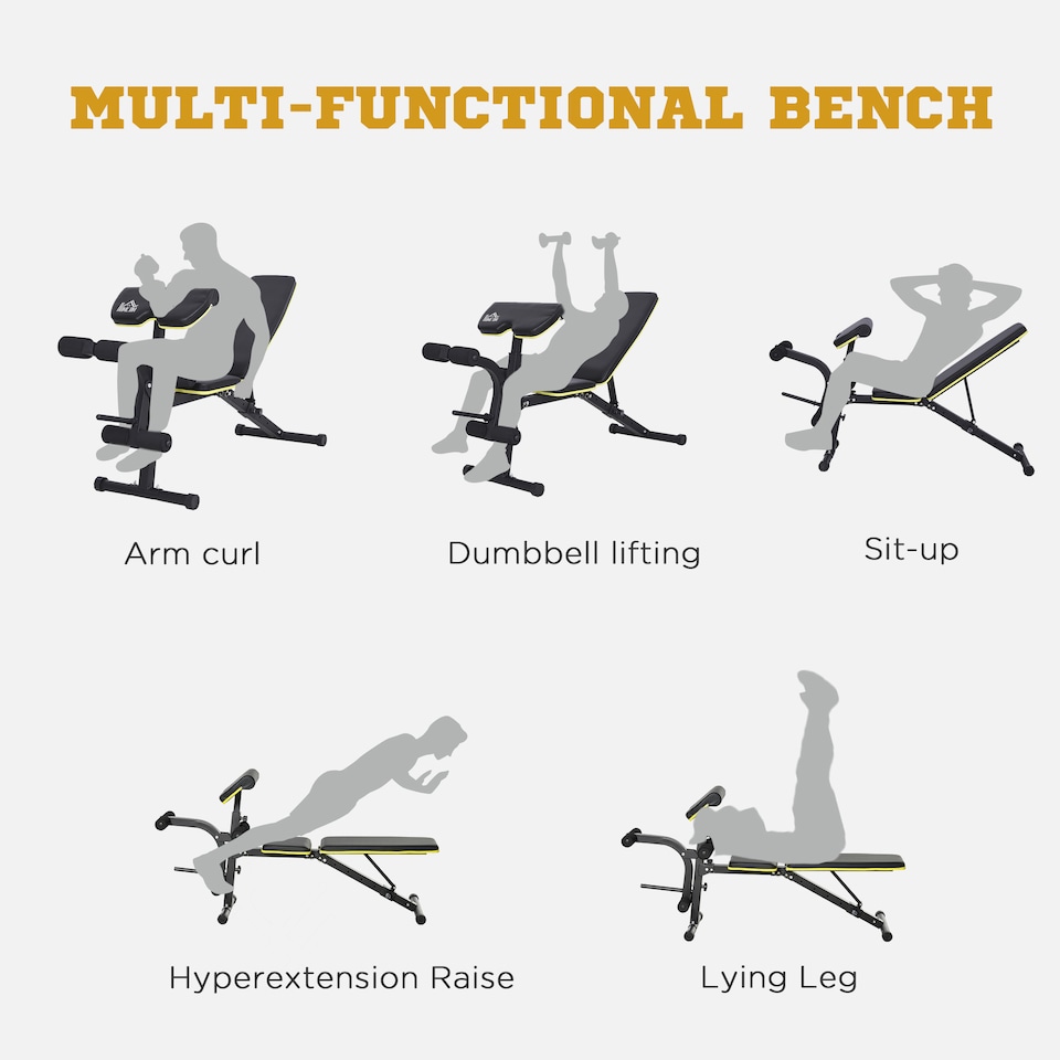 image 1 of HOMCOM Multi-Functional Sit-Up Dumbbell Weight Bench Adjustable Home Gym