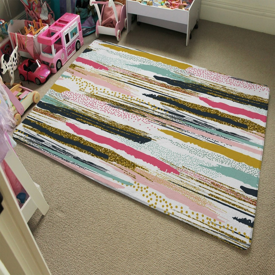 image 1 of Coloured Stripes & Spots (Rug) Multi | Medium: 80x150cm