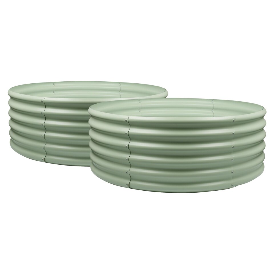 image 1 of Harbour Housewares Round Raised Garden Beds - 120cm x 120cm x 45cm - Green - Pack of 2 | Green | Green