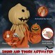 image 6 of HOMCOM 77cm Outdoor Halloween Decoration Scarecrow, Standing Scarecrow Prop Life Size with Sound and Motion Activated, Light Up Eyes, Howling Sound, Posable Arms, Moving Hands
