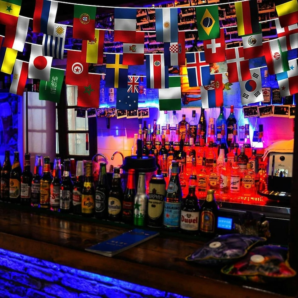 image 1 of Multi Nation Polyester Flag Party Bunting 10m with 32 Flags