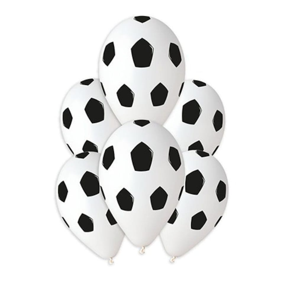 image 1 of Football Latex Balloons 33cm / 13 in - Pack of 6