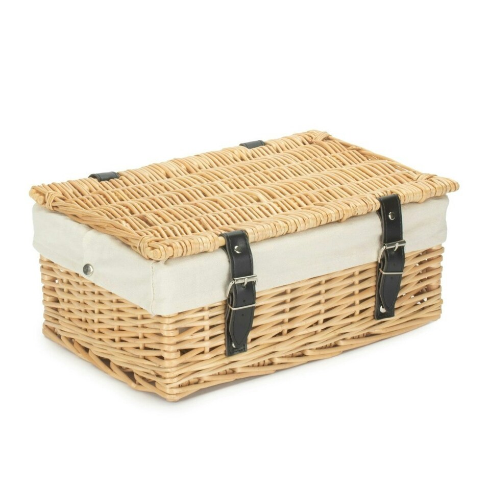 image 1 of 36cm Buff Wicker Empty Picnic Basket White | White | One Size