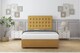 image 2 of Sloomy Alabama Mustard Plush Divan Bed Base No Drawers With 26 Inch Strutted Headboard | Gold | Mustard | Double | 1