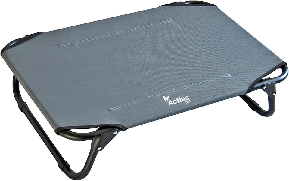 image 1 of Actiaspet Elevated Folding Dog Bed Indoor Outdoor Pet Cot Steel Frame (Grey, Medium)