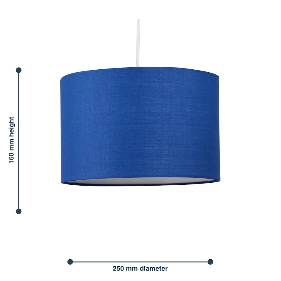 image 1 of First Choice Lighting Set of 2 Navy Blue 25cm Ceiling Light Shades Blue