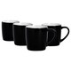 image 1 of Argon Tableware 4x Coloured Coffee Mugs - Black - 350ml - Tea Mug Latte Mug Cappuccino Mug Drinking Mug Black