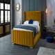 image 2 of Meriso Plush Mustard Super King Bed Frame - Mustard