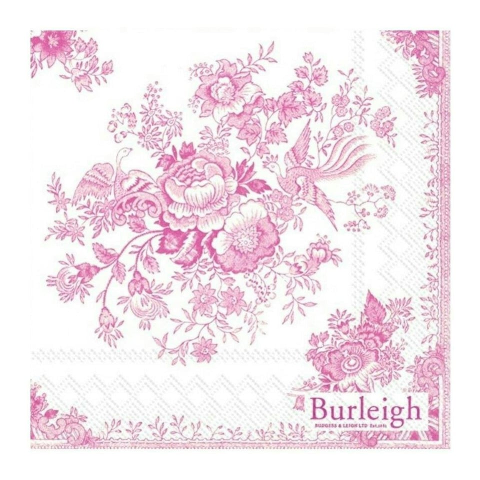 IHR Asiatic Pheasant Pink Cocktail Napkins 25cm 3ply 20 Pack