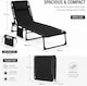 image 3 of Black Folding Sun Lounger with Adjustable Backrest - Portable Sunbed Chair, Steel Frame, Oxford Fabric, Garden Recliner Bed