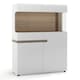 image 1 of Chelsea Living Low Display Cabinet 109cm Wide in White with a Truffle Oak Trim