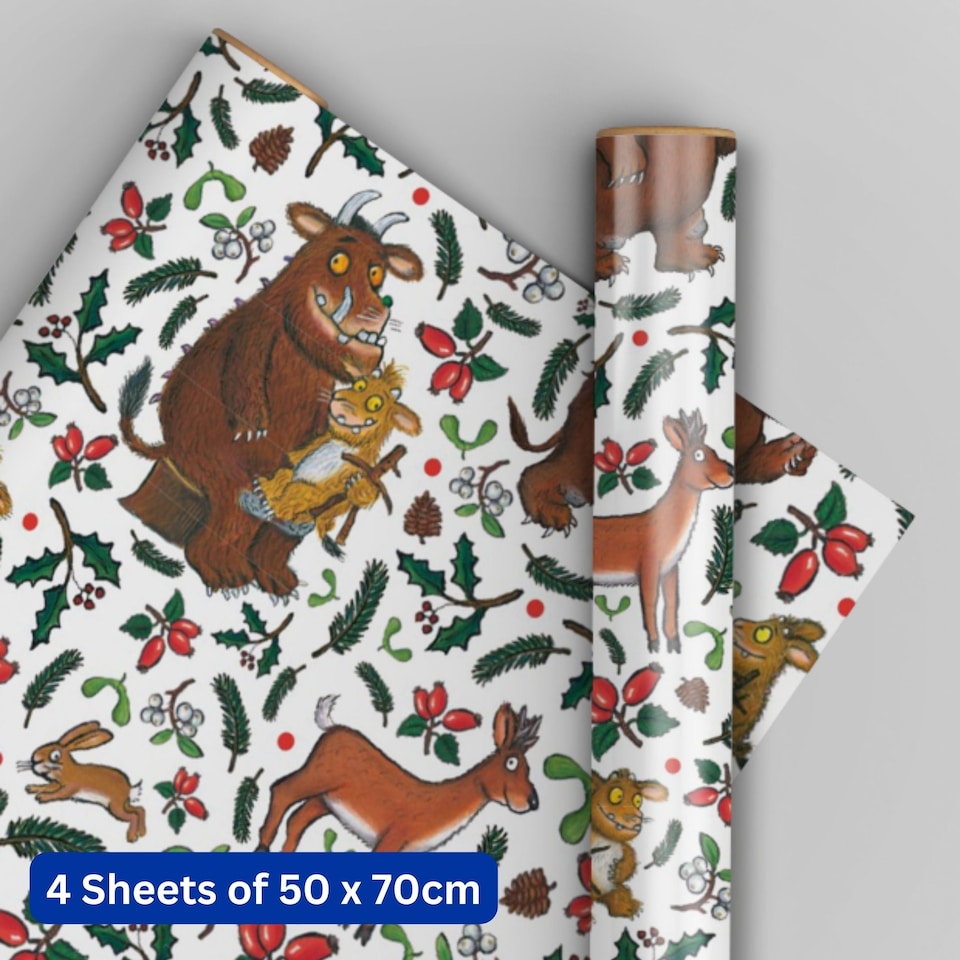 image 1 of The Gruffalo Christmas 4 Sheets & 4 Tags Gift Wrap