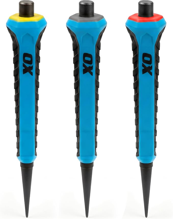 OX Pro Nail Punch Set 3pc 0.8, 1.6, 2.4mm Colour-Coded - Tesco Groceries