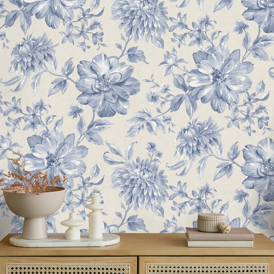 image 1 of Fine Decor FD43610 Isabella Floral Wallpaper, Blue