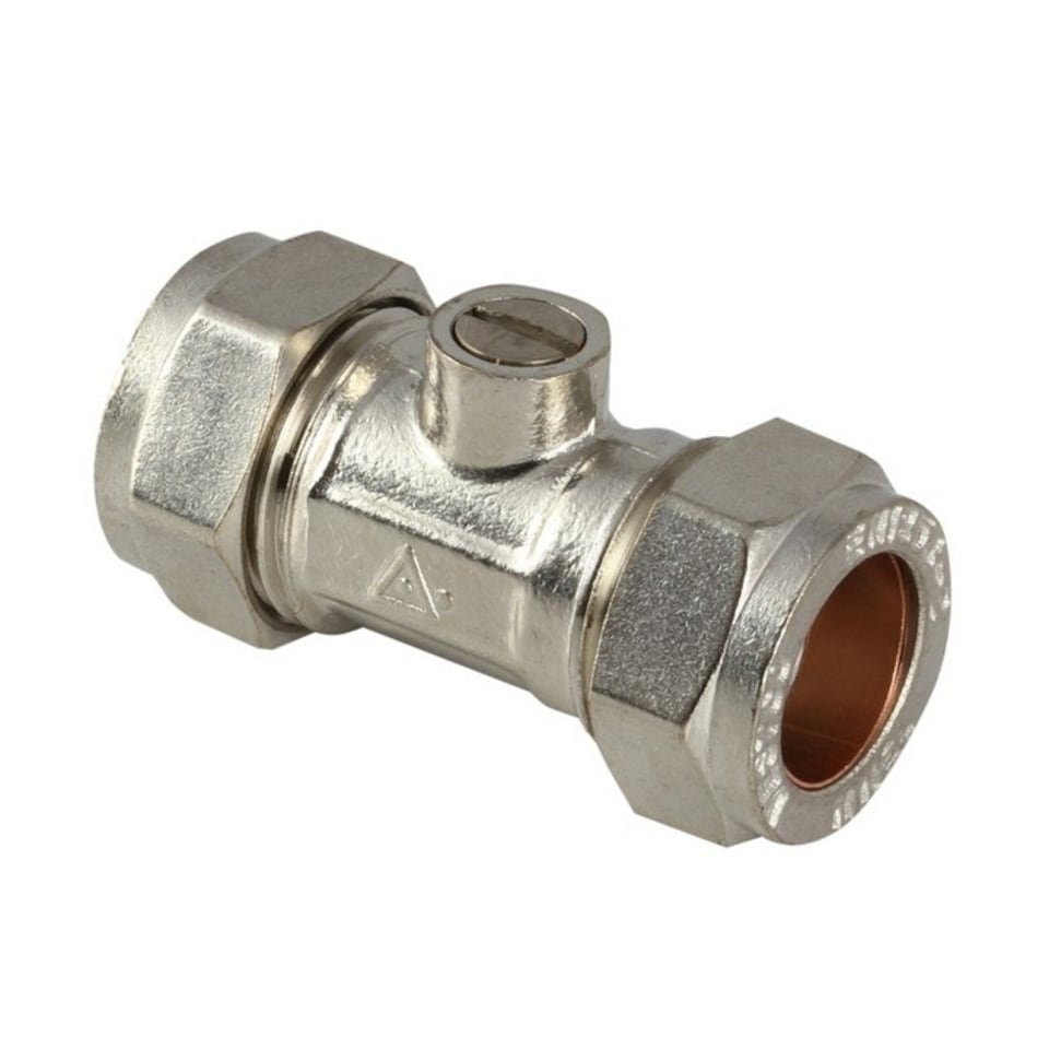 image 1 of Securplumb CXC Chrome Isolating Valve - Chrome - 15mm