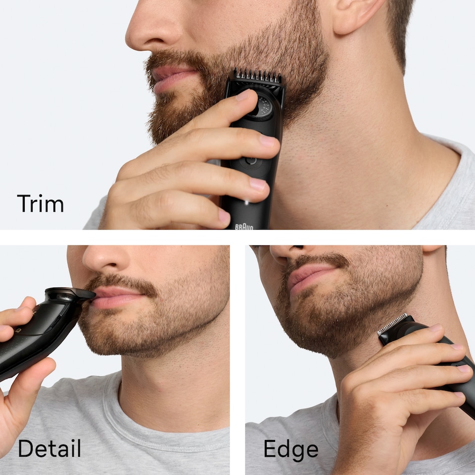 image 1 of Braun Beard Trimmer Series 5, +8 Styling Tools, 40 Lengths, Sharp Blade, BT5560, Black