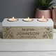 image 3 of Personalised Floral Triple Tea Light Box Brown