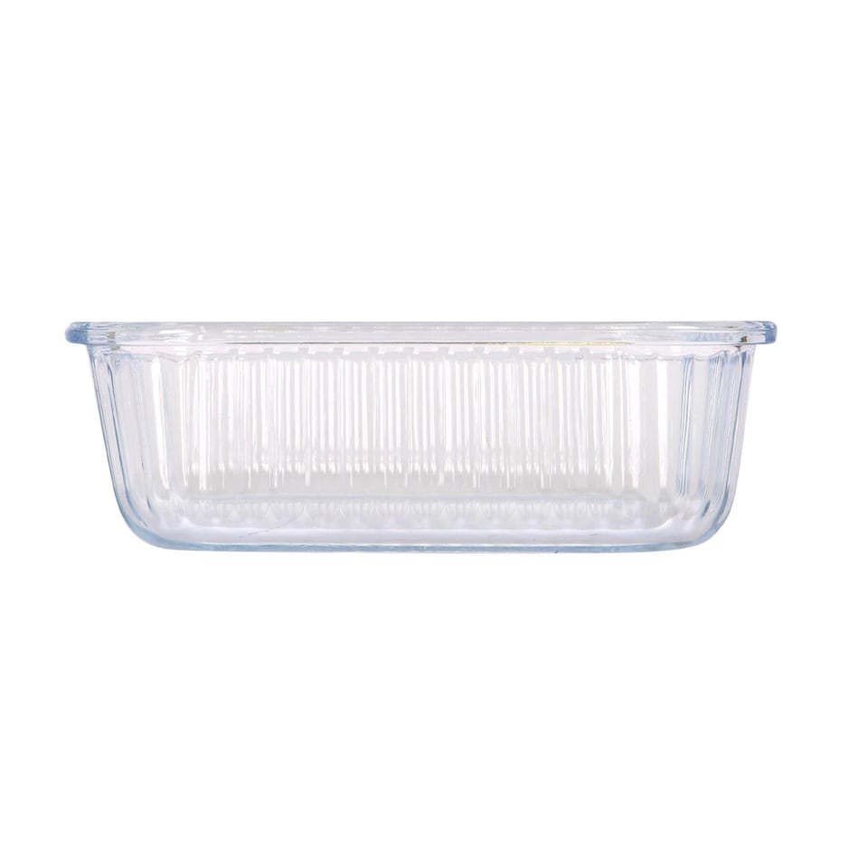 image 1 of Argon Tableware Optical Rectangular Glass Cake Dish - 20cm x 15cm | Clear | Clear | 20cm x 15cm