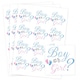 image 1 of Boy or Girl Gender Reveal Square Stickers 65mm - Sheet of 12