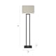 image 6 of ValueLights Gloria Black Double Stem Metal Floor Lamp with Rectangular Lamp Shade | Black