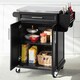 image 4 of SoBuy Kitchen Island Cart on Wheels with Drawer & 2 Doors, Black/Silver, 31.5x18.1x35.4 inches, 21 kg - FKW110-SCH