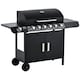 image 1 of Outsunny 6+1 Burner Gas BBQ Grill Garden Barbecue with Wheels, Cabinet