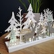 image 4 of 30cm Battery Operated Indoor Christmas Wooden Village & Reindeer Scene with Warm White LEDs