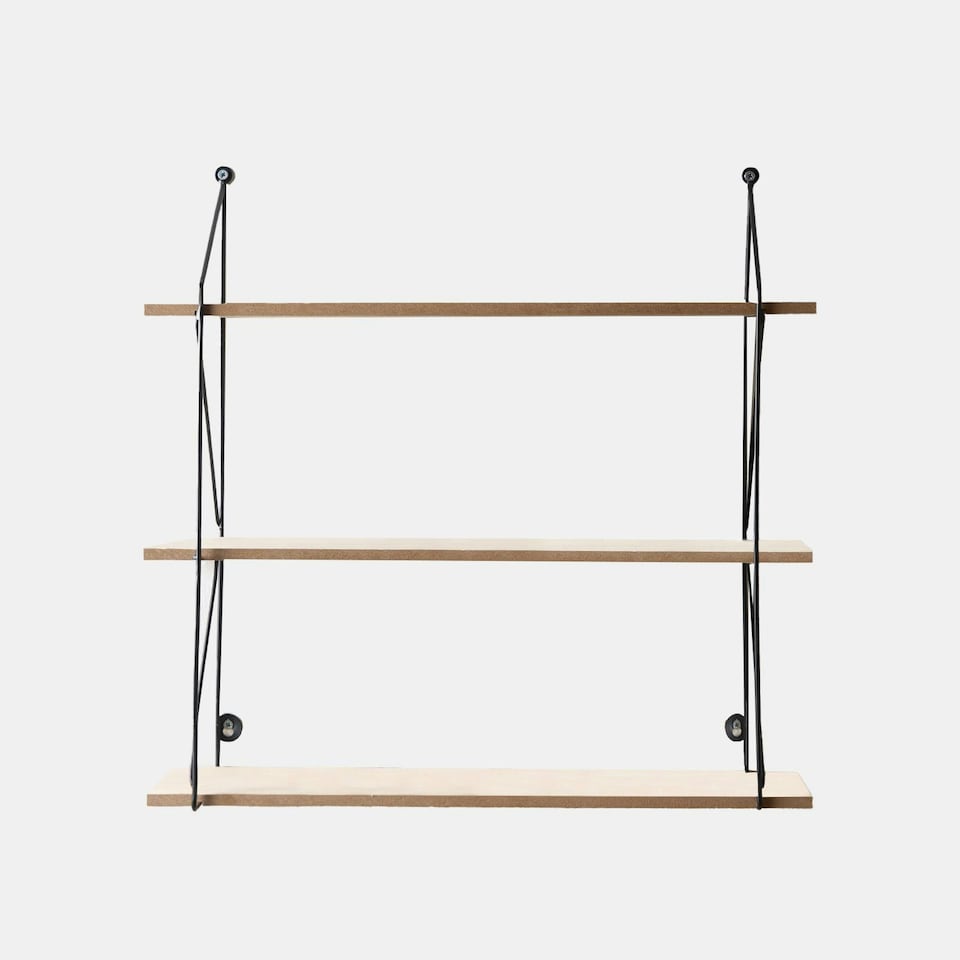 image 1 of OHS 3 Tier Wooden Home Office Decor Storage Display Shelving - Natural