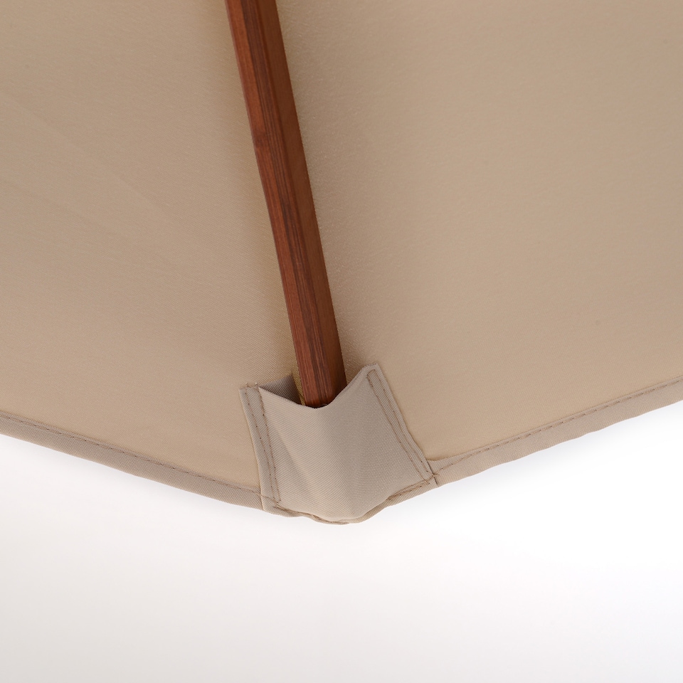 image 1 of Outsunny 2.7 m Garden Parasol Umbrella, Double Tier Garden Umbrellas Outdoor Sun Umbrella Sunshade Bamboo Ribs, Beige